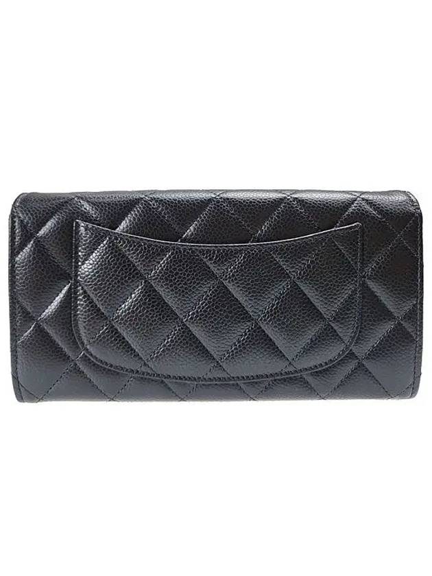 Caviar Classic Flap Long Wallet Silver Clad Black AP0241 - CHANEL - BALAAN 3