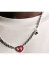 Dior CD Heart Necklace Silver Finish Brass Red - DIOR - BALAAN 3