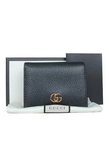 456126 GG gold logo black leather Marmont women s wallet 1 - GUCCI - BALAAN 1