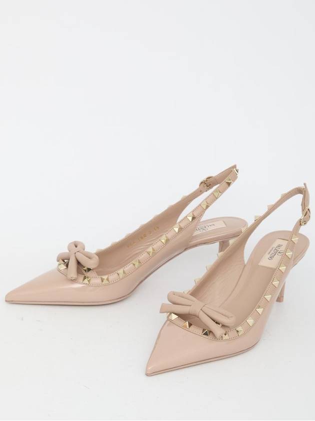 Rockstud bow slingback heel pink - VALENTINO - BALAAN 6