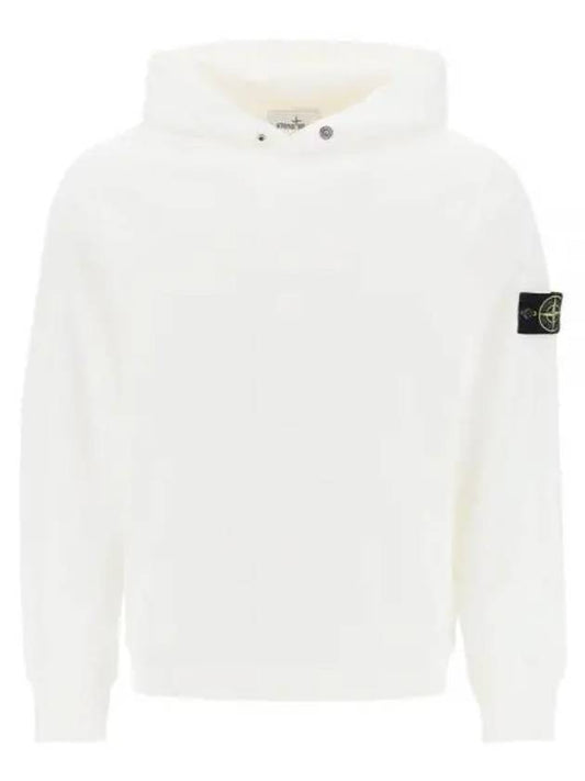 Compass Badge Cotton Hoodie White - STONE ISLAND - BALAAN 2