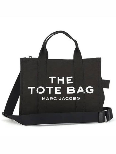 Logo Medium Canvas Tote Bag Black - MARC JACOBS - BALAAN 2