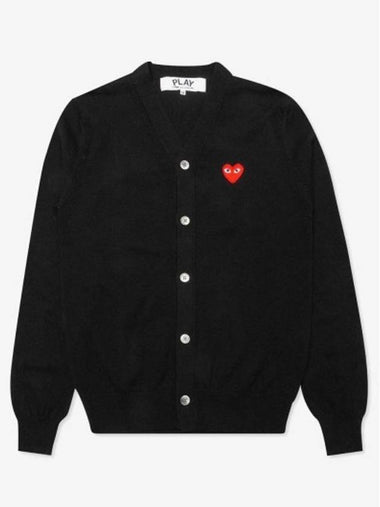 Unisex Heart Waffen Cardigan Black AX N008 051 1 - COMME DES GARCONS - BALAAN 1