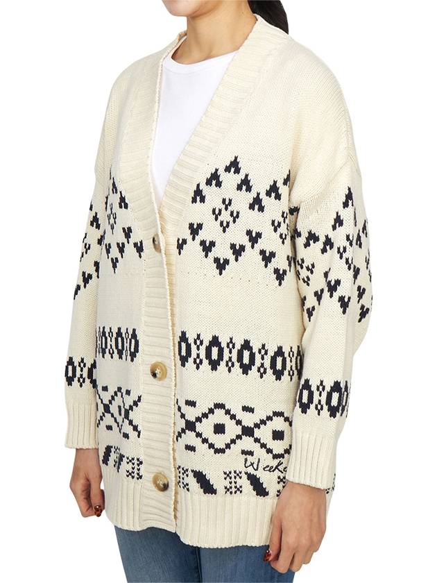 Acacia V Neck Cardigan Ivory - MAX MARA - BALAAN 3