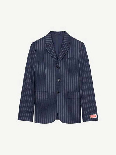 Men's Sprite 3 Button Blazer Wool Jacket Navy - KENZO - BALAAN 2