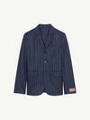 Men's Sprite 3 Button Blazer Wool Jacket Navy - KENZO - BALAAN 2