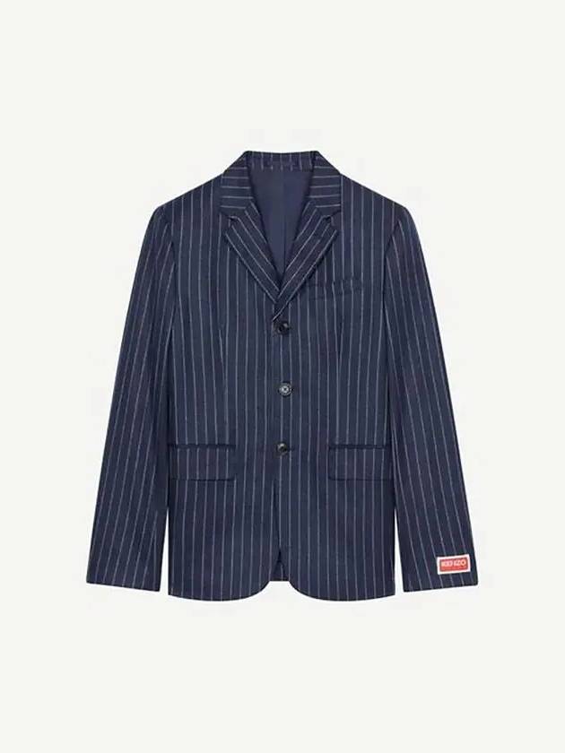 Men's Sprite 3 Button Blazer Wool Jacket Navy - KENZO - BALAAN 3