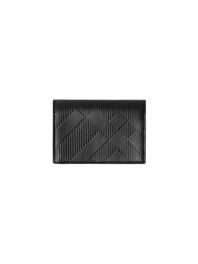 Check Pattern Leather Card Wallet Black - BURBERRY - BALAAN 2