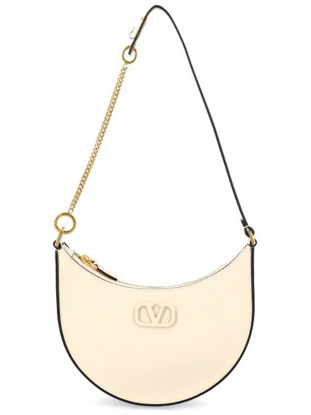 V Logo Classic Leather Chain Shoulder Bag Ivory - VALENTINO - BALAAN 1