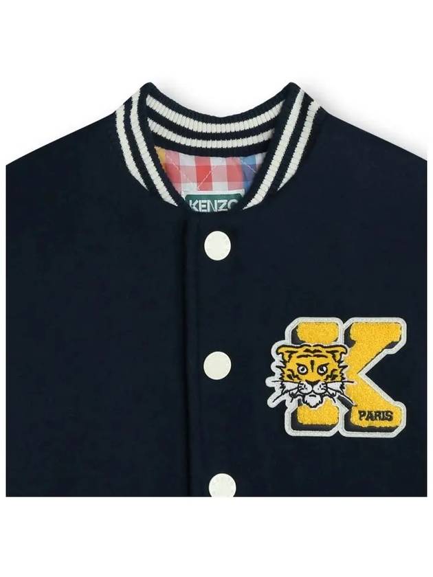 Kids Tiger Logo Bomber Jacket Blue - KENZO - BALAAN 5