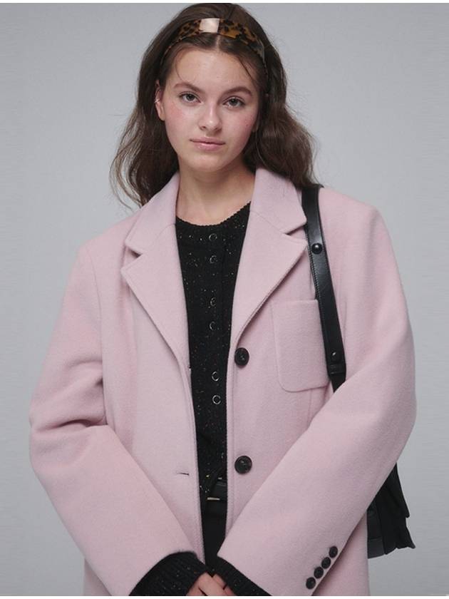 Single breasted Wool long coat Pink - OPENING SUNSHINE - BALAAN 2