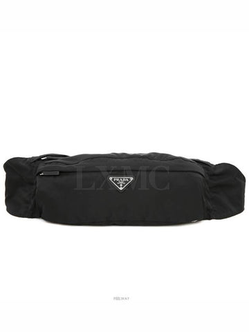 Triangle logo Re nylon Pocono black belt bag hip 2VL132 - PRADA - BALAAN 1