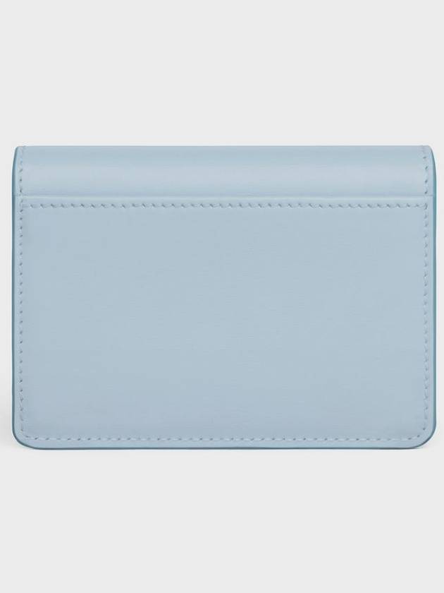 Celine Triomphe Shiny Calfskin Flap Card Holder Light Blue - CELINE - BALAAN 5