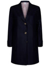 Flannel Sack 4 Bar Wool Cashmere Single Coat Navy - THOM BROWNE - BALAAN 2