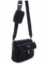 Re-Nylon Saffiano Leather Shoulder Bag Black - PRADA - BALAAN 4