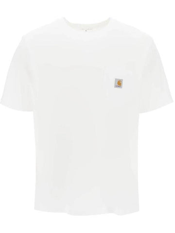 Pocket Short Sleeve T-Shirt White - CARHARTT WIP - BALAAN 1