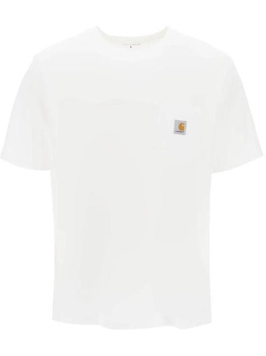 Pocket Short Sleeve T-Shirt White - CARHARTT WIP - BALAAN 1