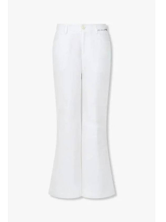 Stitched Logo Cotton Bootcut Pants White - MARNI - BALAAN 1