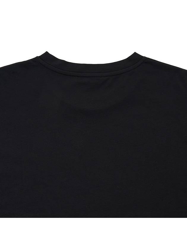 Logo Print Cropped Cotton Short Sleeve T-Shirt Black - BALMAIN - BALAAN 8