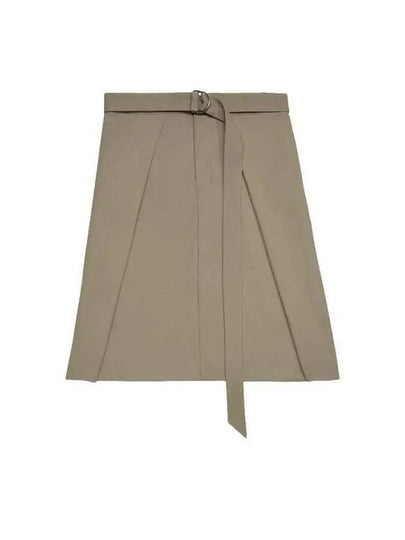 Belt Detail Wool A-Line Skirt Light Brown - AMI - BALAAN 2