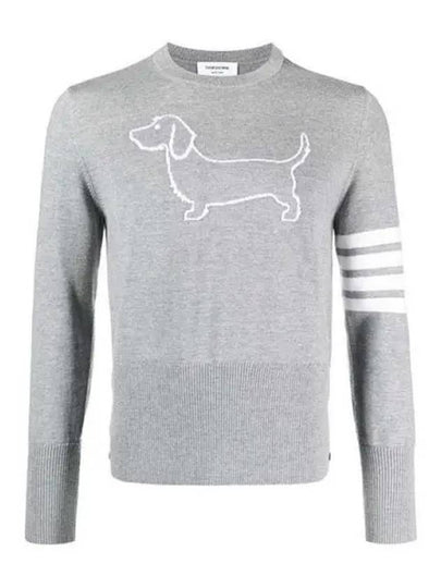 Hector 4-Bar Crewneck Pullover Merino Wool Knit Top Grey - THOM BROWNE - BALAAN 2