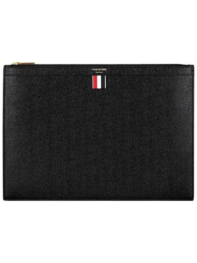 Medium Document Holder Clutch Bag Black - THOM BROWNE - BALAAN 2