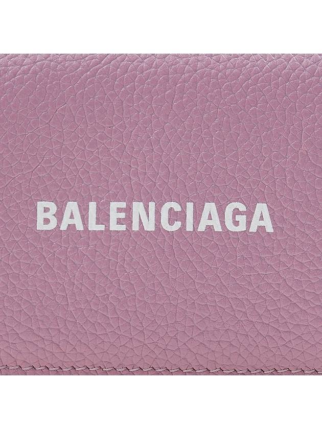 Logo Tripold Leather Half-Wallet Pink - BALENCIAGA - BALAAN 7