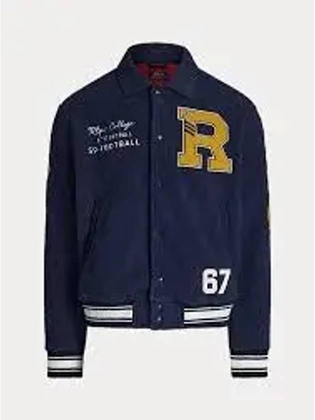 Patch Detail Bomber Jacket Navy - POLO RALPH LAUREN - BALAAN 2