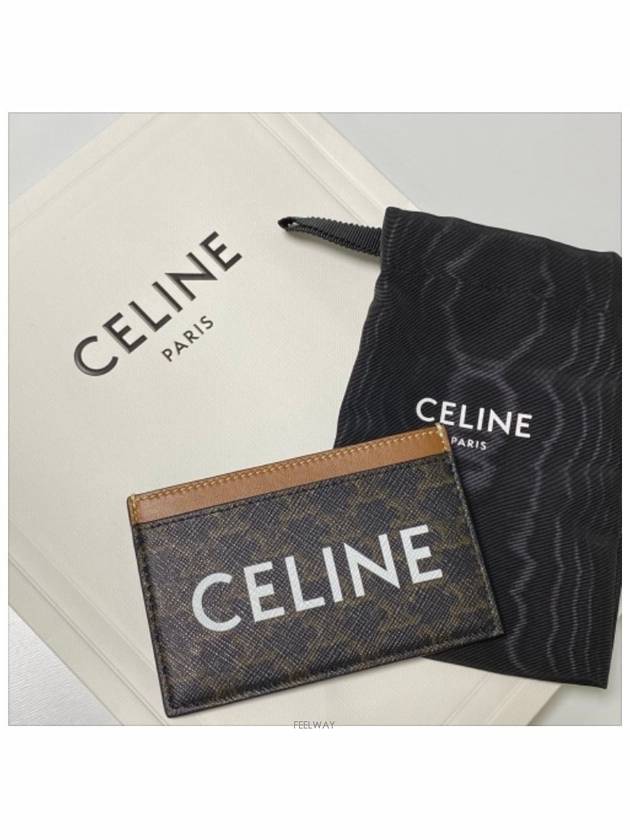 Triomphe Canvas Logo Card Wallet Tan - CELINE - BALAAN 5