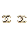 earrings metal diamante gold black crystal - CHANEL - BALAAN 1