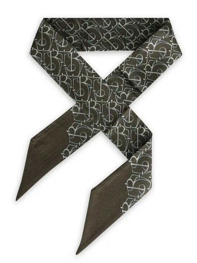 Skinny B Charm Silk Scarf Juniper - BURBERRY - BALAAN 3