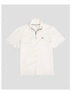 Logo pique half zip up short sleeve t shirt white - CP COMPANY - BALAAN 5