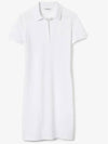 Women's Slim Fit Stretch Cotton Pique Polo Short Dress White - LACOSTE - BALAAN 2