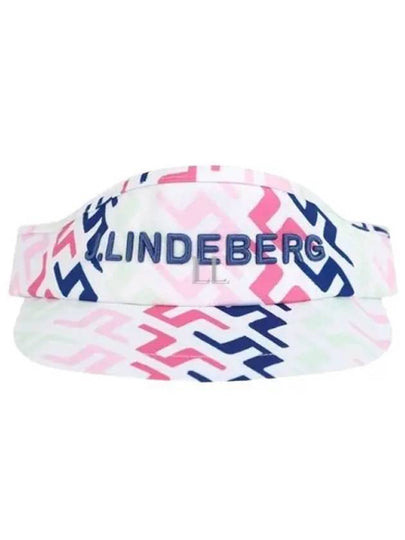 Viktor Print Embroidered Logo Visor Pink White - J.LINDEBERG - BALAAN 2