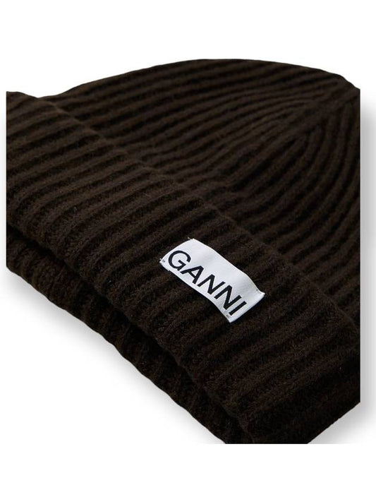 Logo Label Wool Beanie Paloma Melange A3535 - GANNI - BALAAN 2