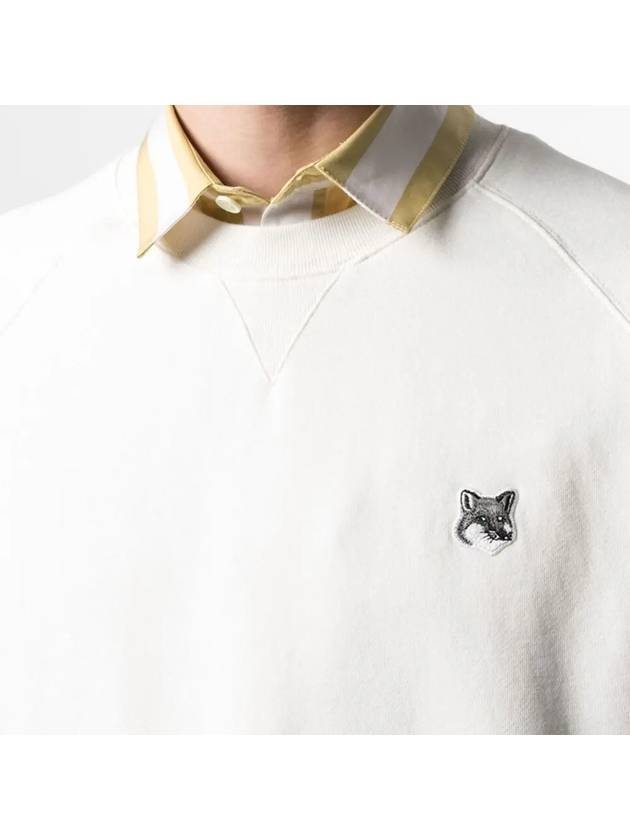 Grey Fox Head Patch Classic Sweatshirt White - MAISON KITSUNE - BALAAN 5