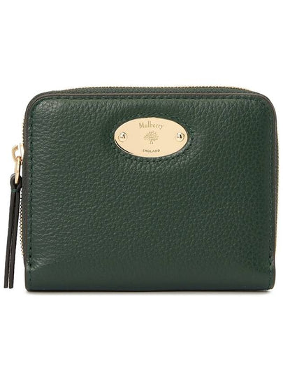 Plaque Zip Around Classic Grain Half Wallet Green - MULBERRY - BALAAN 2