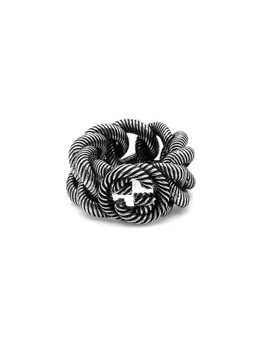 Interlocking G Ring Sterling Silver YBC599740001 - GUCCI - BALAAN.