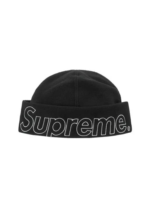 Black Logo Polartec Beanie Hat FW23BN18 - SUPREME - BALAAN 1