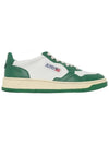 Men's Medalist Leather Low Top Sneakers Green - AUTRY - BALAAN 3