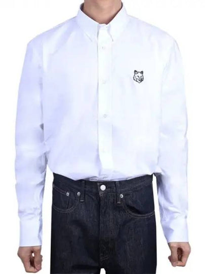 Contour Fox Head Casual Long Sleeve Shirt White - MAISON KITSUNE - BALAAN 2