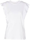 Women's Ruffled Sleeveless White - CHLOE - BALAAN 1