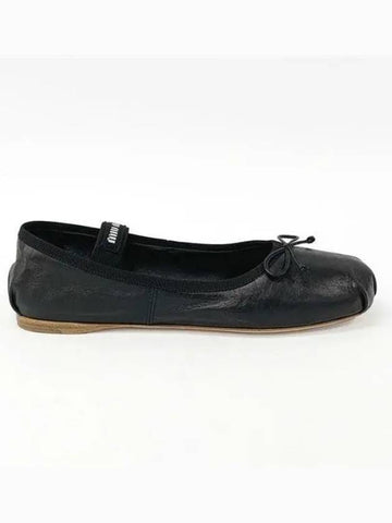 24SS 5F794D XUU leather logo ballerina flat shoes 5F794D - MIU MIU - BALAAN 1