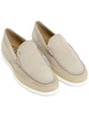 Men's Newbuck Logo Embossed Slip-On Loafers Grey - TOD'S - BALAAN.