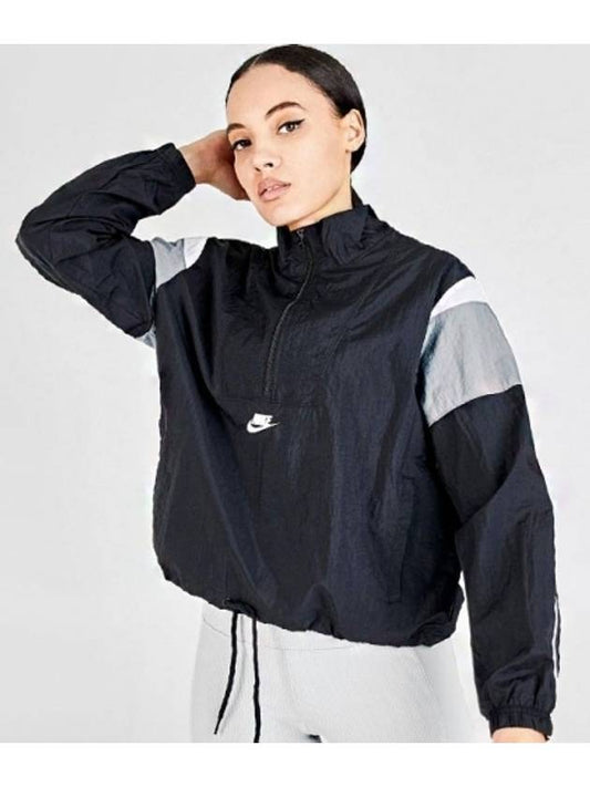 Women's Heritage Wind Woven Track Jacket Black - NIKE - BALAAN.