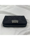 Boy Vintage Silver Hardware Quilted Caviar Zipper Card Wallet Black - CHANEL - BALAAN 4