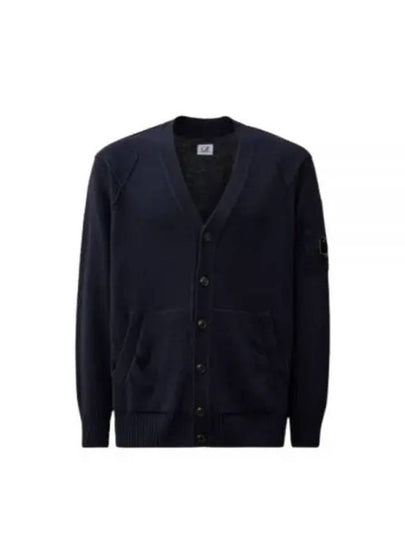 Lambswool GRS Buttoned Cardigan Navy - CP COMPANY - BALAAN 2