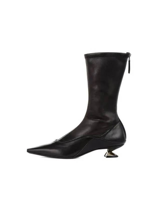 Women s Pointed Toe Zipper Boots Black 271264 - GIORGIO ARMANI - BALAAN 1