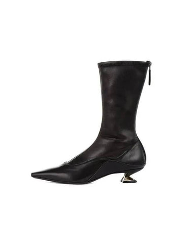 Women's Pointed Toe Zipper Boots Black 270309 - GIORGIO ARMANI - BALAAN 1