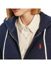 Embroidered Logo Zip Up Hoodie Navy - POLO RALPH LAUREN - BALAAN 4